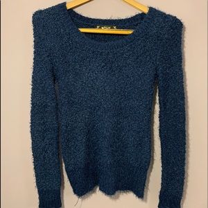 Don’t You Dare Navy Blue Fuzzy Sweater